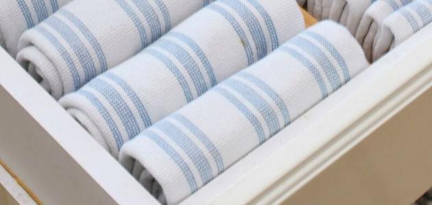 طرق تنظيف مناشف المطبخ